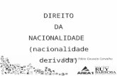 DIREITODANACIONALIDADE (nacionalidade derivada) Professor: Fábio Gouveia Carvalho.