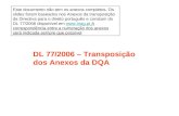 DL 77/2006 – Transposição dos Anexos da DQA Este documento não tem os anexos completos. Os slides foram baseados nos Anexos da transposição da Directiva.