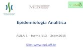 AULA 1 – turma 113 – 2sem2015 Site:  Epidemiologia Analítica.