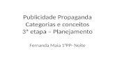 Publicidade Propaganda Categorias e conceitos 3ª etapa – Planejamento Fernanda Maia 1°PP- Noite.