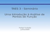 TAES 3 - Seminário Uma Introdução à Análise de Pontos de Função Felipe Furtado Julho/2004.