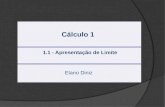 Cálculo 1 1.1 - Apresentação de Limite Elano Diniz.