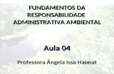 FUNDAMENTOS DA RESPONSABILIDADE ADMINISTRATIVA AMBIENTAL Aula 04 Professora Ângela Issa Haonat.