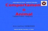 Comportamento Animal Ano Lectivo 2008/2009 Sabrina Mendes Guerreiro, nº 23010 Universidade de Évora – Medicina Veterinária Trabalho Prático - Etograma.