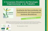 V Congresso Brasileiro de Psicologia Organizacional e do Trabalho Avaliação de Necessidades de Treinamento de Empresários Juniores Brasileiros Rio de Janeiro,