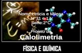 Nome:Leticia e Milena N°31 e 17 Serie:2°C Projeto de Calolimetria.