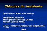 Ciências do Ambiente Prof a Márcia Maria Rios Ribeiro Estagiárias-docentes: Maria Josicleide Felipe Guedes Mirella Leôncio Motta UFCG - Unidade Acadêmica.