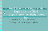 Análise da Página da Empresa UNIBUS  Bruna A. F. Antunes Thiago M. Papageorgiou.