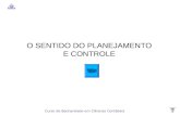 Curso de Bacharelado em Ciências Contábeis O SENTIDO DO PLANEJAMENTO E CONTROLE.