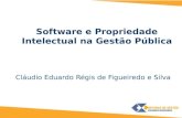 Software e Propriedade Intelectual na Gestão Pública Cláudio Eduardo Régis de Figueiredo e Silva.
