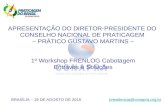 APRESENTAÇÃO DO DIRETOR-PRESIDENTE DO CONSELHO NACIONAL DE PRATICAGEM – PRÁTICO GUSTAVO MARTINS – 1º Workshop FRENLOG Cabotagem Entraves e Soluções BRASÍLIA.