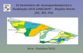 VI Seminário de Acompanhamento e Avaliação UCA-UNICAMP – Região Norte (AC, RO, PA) Acre - Outubro/2012.