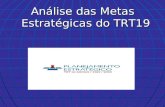Análise das Metas Estratégicas do TRT19. OBJETIVO Apresentar o resultado das metas estratégicas do TRT19 de Janeiro a Setembro de 2015.