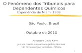 1 O Fenômeno dos Tribunais para Dependentes Químicos Experiência de Miami 1989 São Paulo, Brasil Outubro de 2010 Advogado David Kahn Juiz de Direito aposentado.