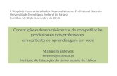 II Simpósio Internacional sobre Desenvolvimento Profissional Docente Universidade Tecnológica Federal do Paraná Curitiba, 16-18 de Novembro de 2015 Construção.