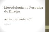 Metodologia na Pesquisa do Direito Aspectos teóricos II Saulo Cerutti.