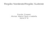 Região Nordeste/Região Sudeste Escola: Coopen Alunas: Maria Clara e Isabella Série:5º B.