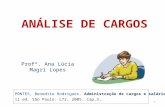 ANÁLISE DE CARGOS Profª. Ana Lúcia Magri Lopes 1 PONTES, Benedito Rodrigues. Administração de cargos e salários. 11 ed. São Paulo: LTr, 2005. Cap.3.