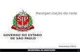SECRETARIA DA EDUCAÇÃO 1 Setembro/2015 Reorganização da rede GOVERNO DO ESTADO DE SÃO PAULO GOVERNO DO ESTADO DE SÃO PAULO.