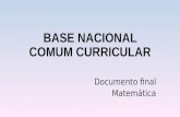 BASE NACIONAL COMUM CURRICULAR Documento final Matemática.
