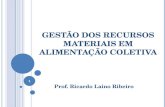 GESTÃO DOS RECURSOS MATERIAIS EM ALIMENTAÇÃO COLETIVA Prof. Ricardo Laino Ribeiro 1.
