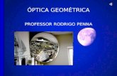 ÓPTICA GEOMÉTRICA PROFESSOR RODRIGO PENNA Professor Rodrigo Penna -Técnico em Eletrônica, CEFET/MG, 1990. -Graduado em Física, UFMG, 1994. Licenciatura.