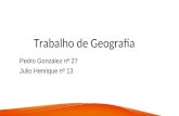 Trabalho de Geografia Pedro Gonzalez nº 27 Julio Henrique nº 13.