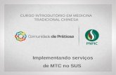 Implementando serviços de MTC no SUS CURSO INTRODUTÓRIO EM MEDICINA TRADICIONAL CHINESA.