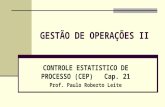 GESTÃO DE OPERAÇÕES II CONTROLE ESTATISTICO DE PROCESSO (CEP) Cap. 21 Prof. Paulo Roberto Leite.