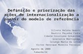 Definição e priorização das ações de internacionalização a partir do modelo de referência Agosto de 2008 Tubarão/SC. Silvete Helena Heerdt Beatriz Peçanha.