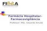 Farmácia Hospitalar– Farmacovigilância Professor: MSc. Eduardo Arruda.