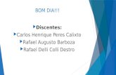 BOM DIA!!!  Discentes:  Carlos Henrique Peres Calixto  Rafael Augusto Barboza  Rafael Delli Colli Destro.