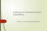 Ciência e Conhecimento Científico Profa. Livia Perasol Bedin.
