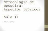 Metodologia de pesquisa: Aspectos teóricos Aula II Saulo Cerutti.