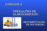 UNIDADE 4 OPERAÇÕES DE ALMOXARIFADO MOVIMENTAÇÃO DE MATERIAIS.