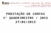 Hospital e Pronto Socorro da Santa Casa de Sorocaba Comissão de Gestão de Emergência - CGE PRESTAÇÃO DE CONTAS 1º QUADRIMESTRE / 2015 27/05/2015.