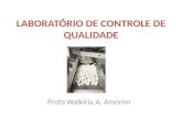 LABORATÓRIO DE CONTROLE DE QUALIDADE Profa Walkíria A. Amorim.