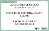 ASSESSORIA DE GESTÃO REGIONAL – AGR SECRETARIA EXECUTIVA DA CIB- SUS/MG PACTO PELA SAÚDE BIÊNIO 2010-2011.