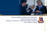 Universidade Católica do Salvador Direito Administrativo Estado, Governo e Administração Pública Prof. Marco Viana.
