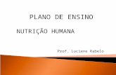 PLANO DE ENSINO NUTRIÇÃO HUMANA Prof. Luciene Rabelo.