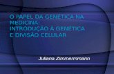 O PAPEL DA GENÉTICA NA MEDICINA: INTRODUÇÃO À GENÉTICA E DIVISÃO CELULAR Juliana Zimmermmann.