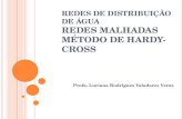REDES DE DISTRIBUIÇÃO DE ÁGUA REDES MALHADAS MÉTODO DE HARDY- CROSS Profa. Luciana Rodrigues Valadares Veras.