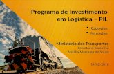 Ministério dos Transportes Secretária-Executiva Natália Marcassa de Souza 24/02/2016 Programa de Investimento em Logística – PIL  Rodovias  Ferrovias.