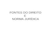 FONTES DO DIREITO E NORMA JURÍDICA. FONTES DO DIREITO FORMAIS –Estatais Legislativa Jurisprudencial Convencional.