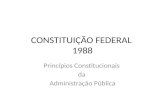 CONSTITUIÇÃO FEDERAL 1988 Princípios Constitucionais da Administração Pública.