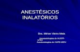ANESTÉSICOS INALATÓRIOS Dra. Mirian Vieira Maia Dra. Mirian Vieira Maia Anestesiologista do HUCFF-UFRJ Anestesiologista do HUCFF-UFRJ Anestesiologista.