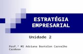 ESTRATÉGIA EMPRESARIAL Unidade 2 Prof.ª MS Adriana Bortolon Carvalho Cardoso.