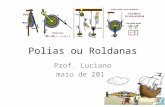Polias ou Roldanas Prof. Luciano maio de 2014. A Polia Origem Segundo algumas hipóteses, a roda foi inventada na Ásia, há 6000 anos, na Mesopotâmia. Foi.