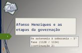 Afonso Henriques e as etapas da governação Da autonomia à soberania – 1ª fase (1128 / 1134) (continuação 2) 27/01/2016 1.