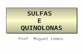 SULFAS E QUINOLONAS Prof Miguel Lemos. SULFONAMIDAS: Histórico  1935 – Dogmak – Sulfanilamida (um metabólito do prontosil) inibia o crescimento bacteriano.